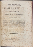 Portada de libro Memoria sobre el Cultivo de la Vid en Sanlucar de Barrameda y Jerez de...