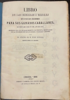 Portada de libro Libro de los Hierros o Marcas que usan los Criadores para sus Ganados...