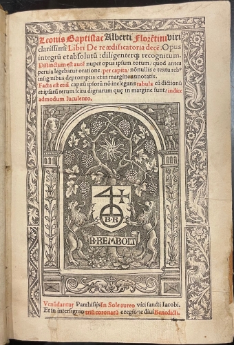 Portada de De Re Aedificatoria dece - Leon Battista Alberti