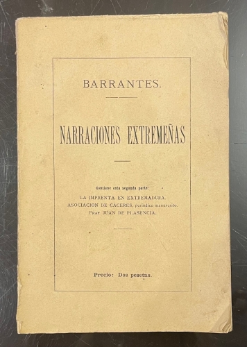 Portada de Narraciones Extreme�as. 2� Parte - Barrantes