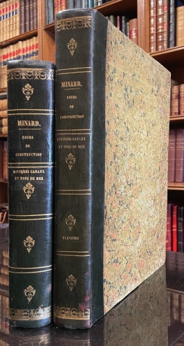 Portada de Cours de Construction des Ouvrages qui etablissent La Navigation des Rivieres et des Canaux, profess� a L'Ecole des Ponts et Chaussees de 1832 a 1841. Cours de Construction des Ouvrages Hydrauliques des Ports de Mer - M. Minard
