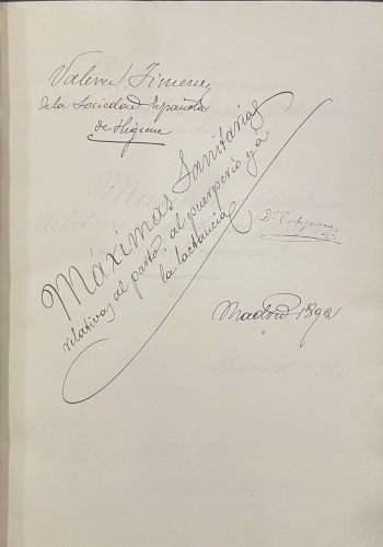 Portada de Manuscrito original del Dr. Tom�s Valera Jim�nez. M�ximas Sanitarias relativas al parto, al puerperio y la lactancia. - Dr. Tomas Valera Jimenez
