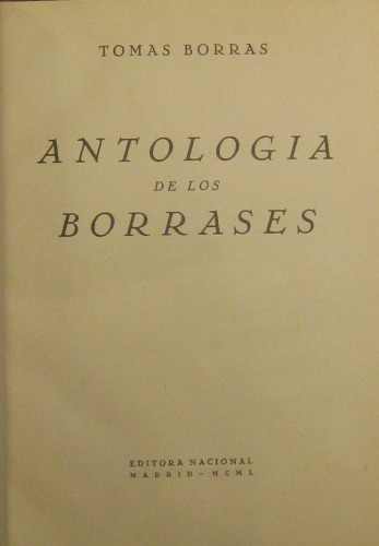 Portada de Antologia De Los Borrases - Tomas Borras