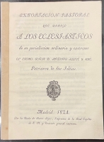 Portada de libro Exhortacion Pastoral Que Dirige a Los Eclesiasticos De Su Jurisdicci�n...