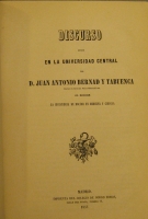 Portada de libro Discurso Leido En La Universidad Central Por El Licenciado En Medicina...