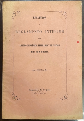 Portada de Estatutos Del Ateneo Cientifico, Literario y art�stico De Madrid