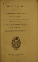Portada de libro Discurso Pronunciado En La Real Iglesia De San Isidro de Esta Corte...