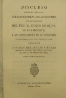 Portada de libro Discurso Que En La Apertura Del Consejo Real De Las rdenes, Por...