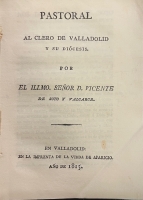 Portada de libro Pastoral al Clero De Valladolid y Su Di�cesis