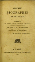 Portada de libro Grande Biographie Dramatique Ou Silhouette des Acteurs, Actrices,...