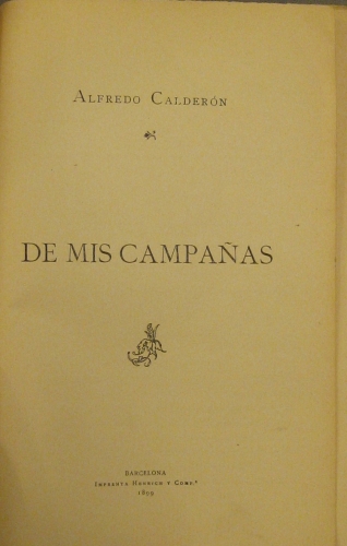 Portada de De Mis Campa�as - Alfredo Calder�n