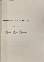 Portada de libro Ceremonial Para El Bautismo De La Infanta Luisa Fernanda.