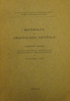 Portada de libro Materiales de Arqueolog�a Espa�ola. Cuaderno Primero