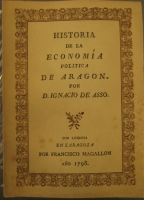 Portada de libro Historia De La Econom�a Pol�tica De Arag�n.