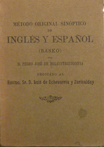 Portada de M�todo Original Sin�ptico De Ingl�s y Espa�ol (Basko) - D. Pedro jos� De Belausteguigoitia