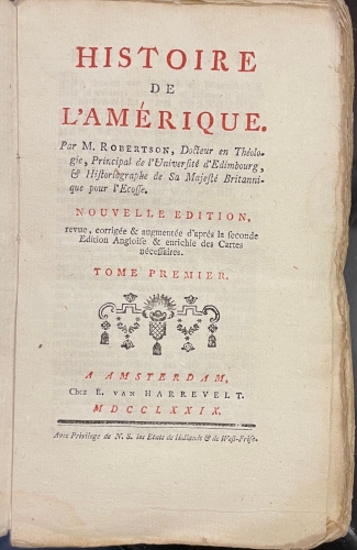 Portada de Histoire De L�Am�rique.  - M. Robertson