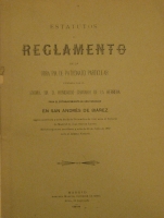 Portada de libro Estatutos y Reglamento De La Obra Pia De Patronato Particular Fundada...