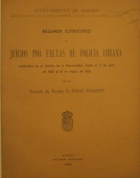 Portada de libro Resumen Estad�stico De Juicios Por Faltas De Polic�a Urbana Celebrados...