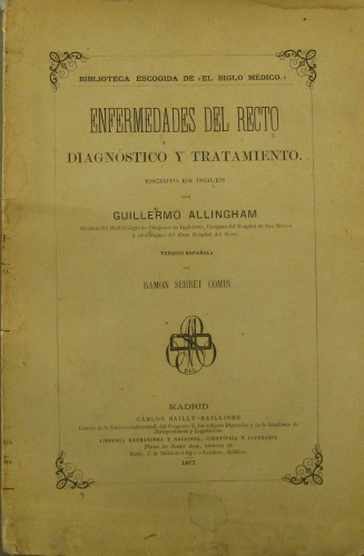 Portada de Enfermedades Del Recto. Diagn�stico y Tratamiento - Guillermo Allingham