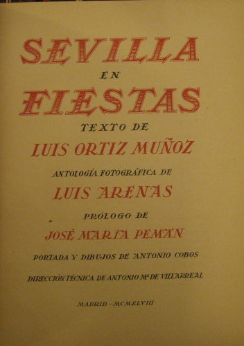 Portada de Sevilla En Fiestas.  - Luis Ortiz Mu�oz