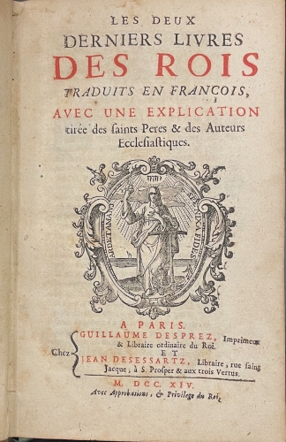 Portada de Les Deux Derniers Livres des Rois - Le Maistre de Sacy