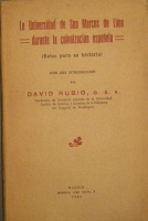 Portada de libro La Universidad de San Marcos de Lima durante la colonizacion espa�ola....