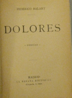 Portada de libro Dolores. Poes�as