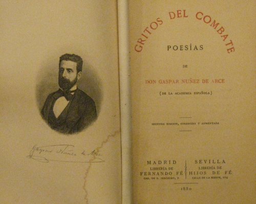 Portada de Gritos Del Combate. Poes�as. - Gaspar Nu�ez De Arce