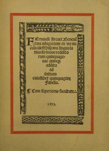 Portada de Adagios y F�bulas. Edicci�n Facs�mil. - Fernando Arceo Beneventano