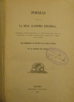 Portada de libro Poes�as Que Da a Luz La Real Academia Espa�ola Para Conmemorar Los...