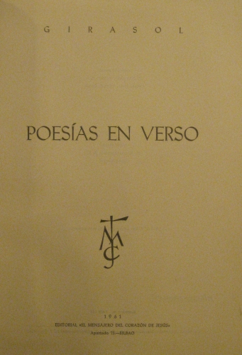 Portada de Poes�as En Verso - Girasol