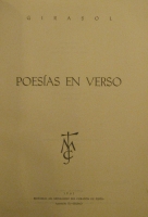 Portada de libro Poes�as En Verso