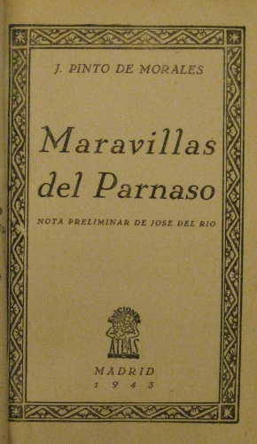 Portada de Maravillas Del Parnaso - J. Pinto De Morales