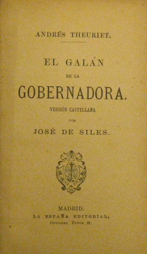 Portada de El Gal�n De La Gobernadora. - Andr�s Theuriet