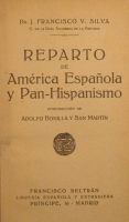Portada de libro Reparto de America espa�ola y Pan-Hispanismo. Introduccion de A....