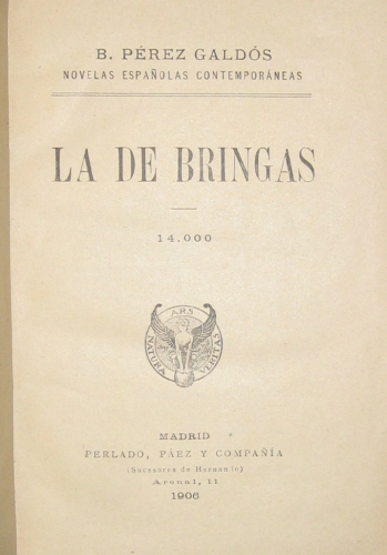 Portada de La De Bringas - B. P�rez Gald�s