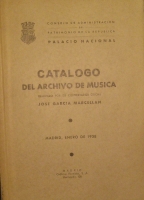Portada de libro Cat�logo del archivo de m�sica.