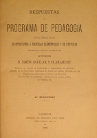 Portada de libro Respuestas al Programa De Pedagog�a Para el Ejercicio Escrito De...