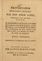 Portada de libro Despertador Cristiano-Pol�tico. Se Manifiesta Que Los Autores Del...