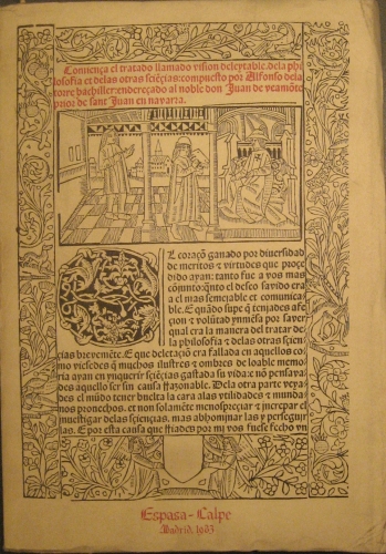 Portada de Visi�n Deleitable. Facsimil De La Edici�n Del A�o 1489 - Alfonso de La Torre