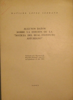 Portada de libro Algunos Datos Sobre la Edicin De La 'Noticia Del Real Instituto...