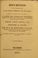 Portada de libro Documentos Para Tranquilizar a Las Almas Timoratas En sus Dudas