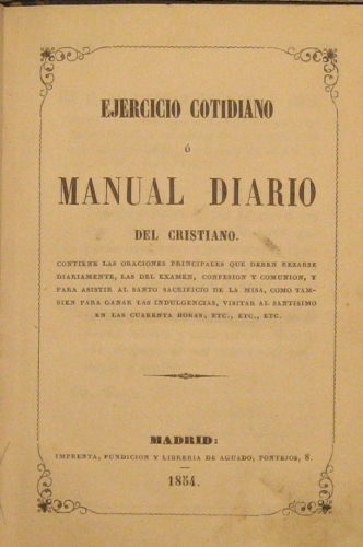 Portada de Ejercicio Cotidiano o Manual Diario del Cristiano