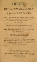 Portada de libro Oficio De La Semana Santa y Semana De Pascua Con La Misa Entera Del...