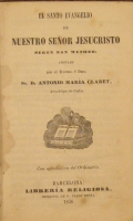 Portada de libro El Santo Evangelio De Nuestro Se�or Segun San Mateo