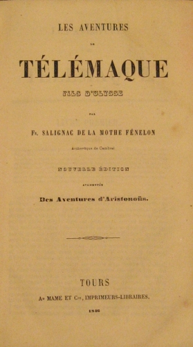 Portada de Les Aventures De Telemaque Fils D 'Ulysse - F. Salignac De La Mothe Fenelon