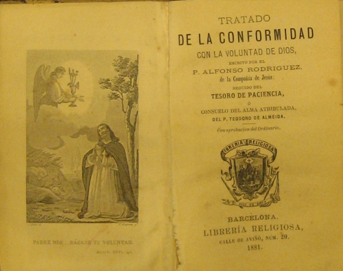 Portada de Tratado De la Conformidad Con La voluntad De Dios, seguido Del Tesoro De Paciencia - Alfonso Rodriguez, Teodoro De Almeida