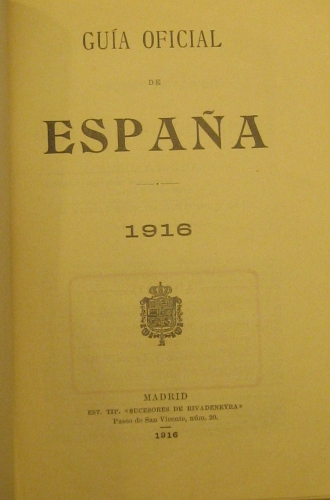 Portada de Gu�a Oficial De Espa�a. 1916. 