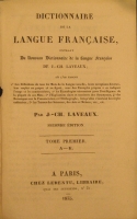 Portada de libro Dictionnaire De La Langue Fran�aise