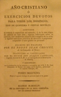 Portada de libro A�o Cristiano � Exercicios Devotos Para Todos Los Domingos, Dias De...